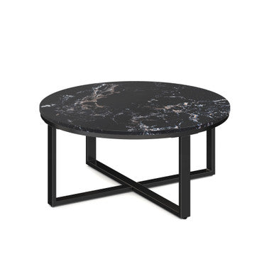 Kora 36'' Round Occasional Table with Black Metal Base