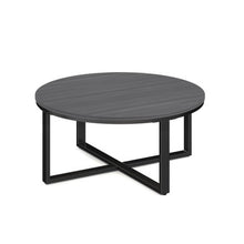 Kora 36'' Round Occasional Table with Black Metal Base
