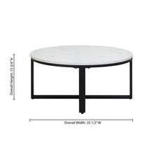 Kora 36'' Round Occasional Table with Black Metal Base
