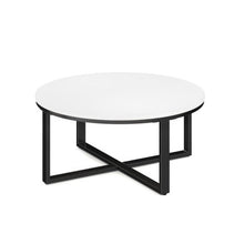 Kora 36'' Round Occasional Table with Black Metal Base
