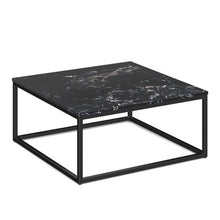 Lenox 36'' Square Coffee Table with Black Metal Base