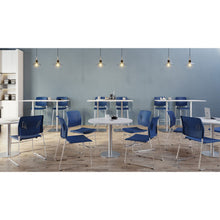 OfficeSource Rise Stool Polyurethane Stool with Footrest and Chrome Base