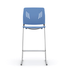 OfficeSource Rise Stool Polyurethane Stool with Footrest and Chrome Base