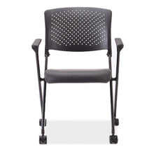 OfficeSource | Julep | Nesting Chair with Arms and Casters, Black Frame