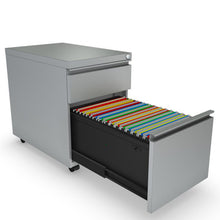 OfficeSource Metal Pedestals 2 Drawer Metal File and Box Pedestal - 22''D