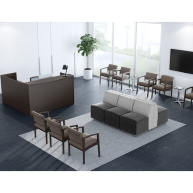 OfficeSource | OS Reception Tables | 24'' Round Clear Glass Top - Requires Base