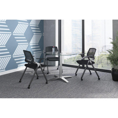 OfficeSource OS Reception Tables 36'' Round Clear Glass Top