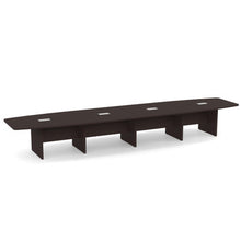 OfficeSource | OS Laminate Conference Tables | Expandable Boat Shaped Conference Table with Slab Base - 18'