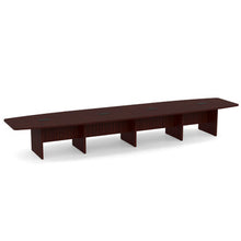 OfficeSource | OS Laminate Conference Tables | Expandable Boat Shaped Conference Table with Slab Base - 18'
