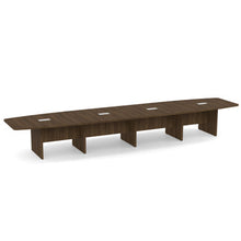 OfficeSource | OS Laminate Conference Tables | Expandable Boat Shaped Conference Table with Slab Base - 18'