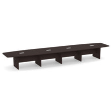 OfficeSource | OS Laminate Conference Tables | Expandable Boat Shaped Conference Table with Slab Base - 20'