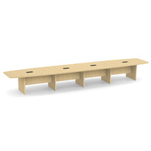 OfficeSource | OS Laminate Conference Tables | Expandable Boat Shaped Conference Table with Slab Base - 20'