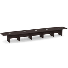 OfficeSource | OS Laminate Conference Tables | Expandable Boat Shaped Conference Table with Slab Base - 22'