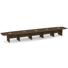 OfficeSource | OS Laminate Conference Tables | Expandable Boat Shaped Conference Table with Slab Base - 22'