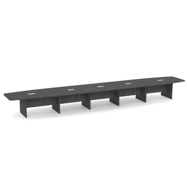 OfficeSource | OS Laminate Conference Tables | Expandable Boat Shaped Conference Table with Slab Base - 24'