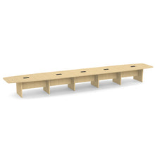 OfficeSource | OS Laminate Conference Tables | Expandable Boat Shaped Conference Table with Slab Base - 24'