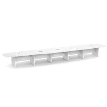 OfficeSource | OS Laminate Conference Tables | Expandable Boat Shaped Conference Table with Slab Base - 24'