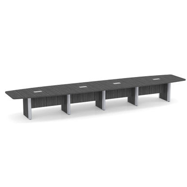 OfficeSource | OS Laminate Conference Tables | Expandable Boat Shaped Conference Table with Elliptical Base - 20'