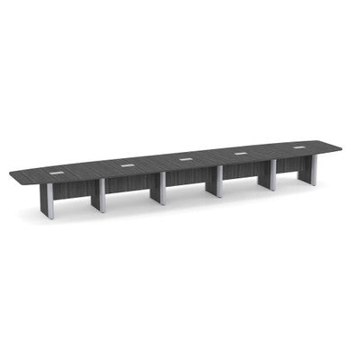 OfficeSource | OS Laminate Conference Tables | Expandable Boat Shaped Conference Table with Elliptical Base - 22'
