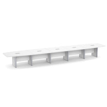 OfficeSource | OS Laminate Conference Tables | Expandable Boat Shaped Conference Table with Elliptical Base - 22'