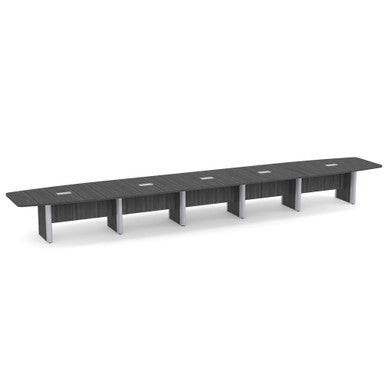 OfficeSource | OS Laminate Conference Tables | Expandable Boat Shaped Conference Table with Elliptical Base - 24'