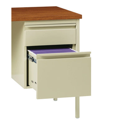 OfficeSource | Raleigh | 42''W Single Pedestal Steel Return