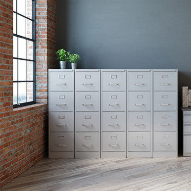 OfficeSource Steel Vertical File Collection 4 Drawer Vertical File Cabinet, 25'' Deep, Legal