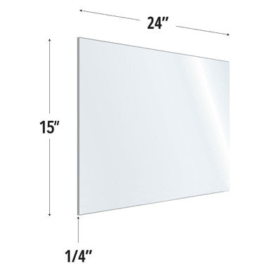 OfficeSource SafeGuard Barrier Collection Clear Acrylic Screen with Rounded Edges - 24''W x 15''H