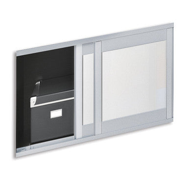 OfficeSource OS Laminate Collection Optional Sliding Glass Doors For OS144OH or OS208OH - Doors Only, Must Order Rails