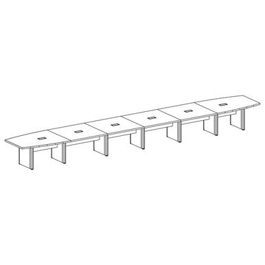 OfficeSource OS Laminate Conference Tables - Expandable Boat Shaped Conference Table with Elliptical Base - 28'