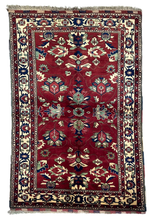 3x5 Afghan Caravan Collection Rug – Tribal Red & Black Wool
